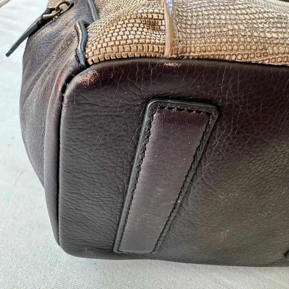 Fossil Tan and Brown Tote with Leather Accents - Picture 6 of 13